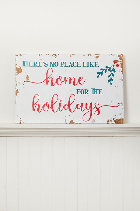 18" x 11" Home for the Holidays Wooden Sign