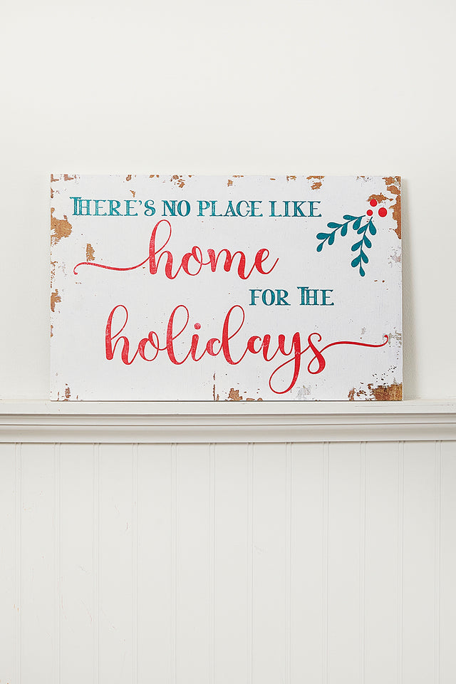 18" x 11" Home for the Holidays Wooden Sign