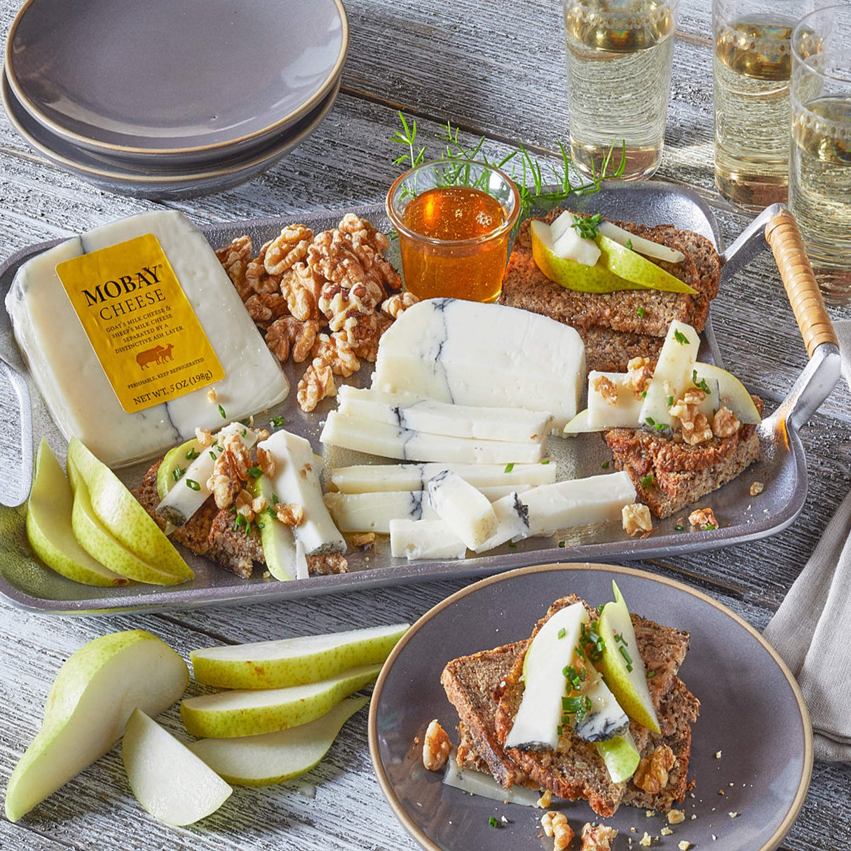 Mobay® Goat & Sheep Milk Layered Cheese – Artisan Wisconsin Cheese with Grapevine Ash