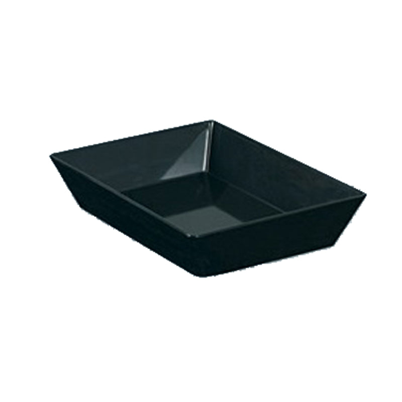 Yanco RM-614BK Rectangular Melamine Black Rome Plate 13.75" x 10" x 2.5" High - Ca of 12