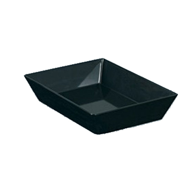Yanco RM-614BK Rectangular Melamine Black Rome Plate 13.75" x 10" x 2.5" High - Ca of 12