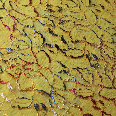 Passion Flower Foil Nylon Spandex Fabric - Multiple Colors, Floral Lace, 57/58" Width (1 Yard)