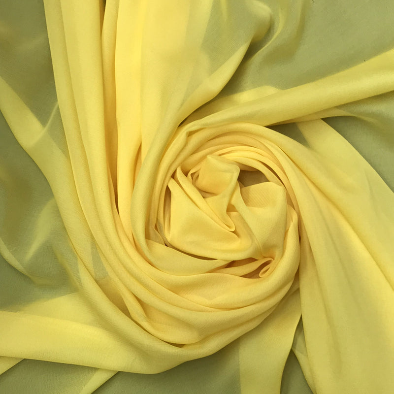 Yellow Chiffon Polyester Fabric - Yellow Sheer, 59"-60" Width (1 Yard)