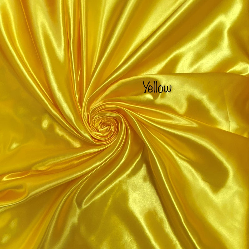 Yellow Bridal Satin Fabric - Yellow, Sheen, 58"-60" Width (1 Yard)