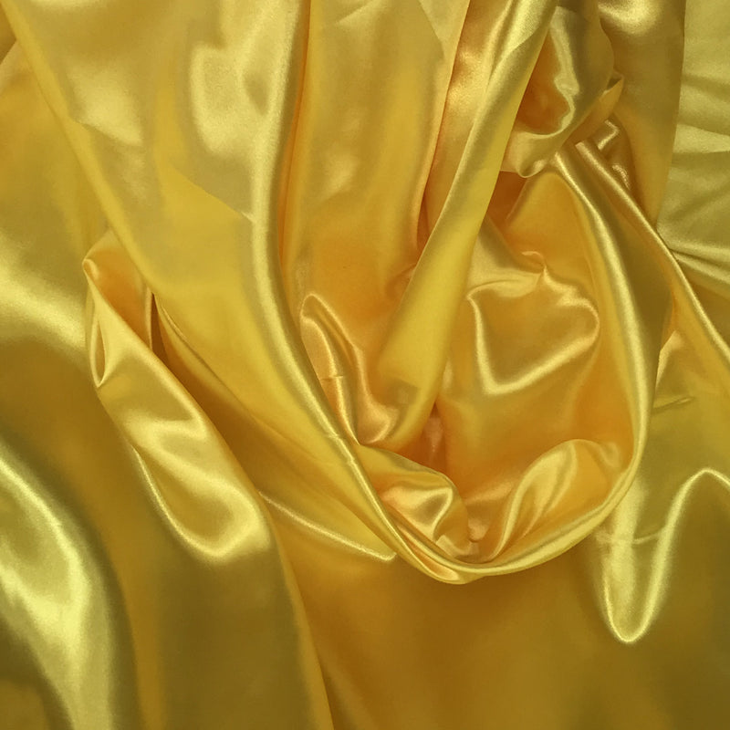 Yellow Medium Satin Polyester Fabric - Yellow, 58"-60" Width