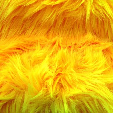 Dark Yellow Faux Fur Fabric - Luxury Shaggy, 60" Width (1 Yard)