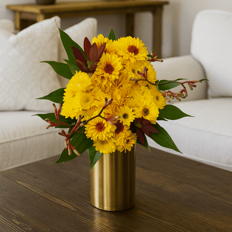 Yellow Fall Flower Bouquet Fresh Mixed Arrangement