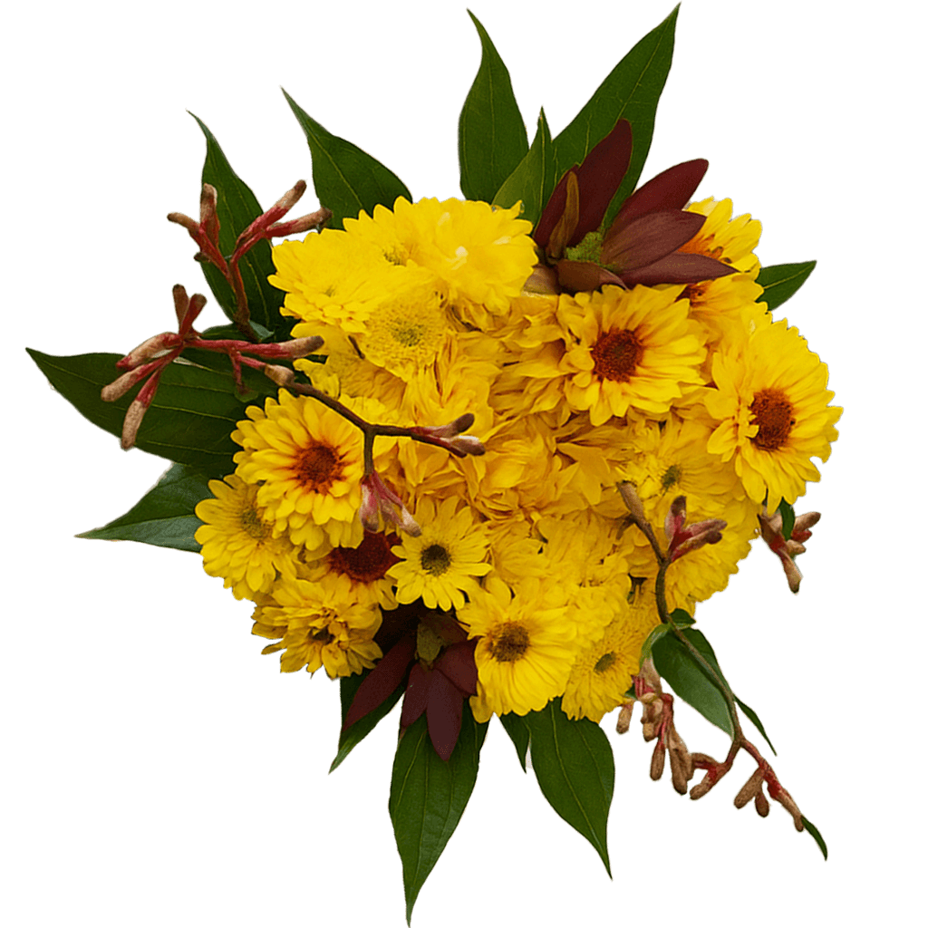 Yellow Fall Flower Bouquet Fresh Mixed Arrangement