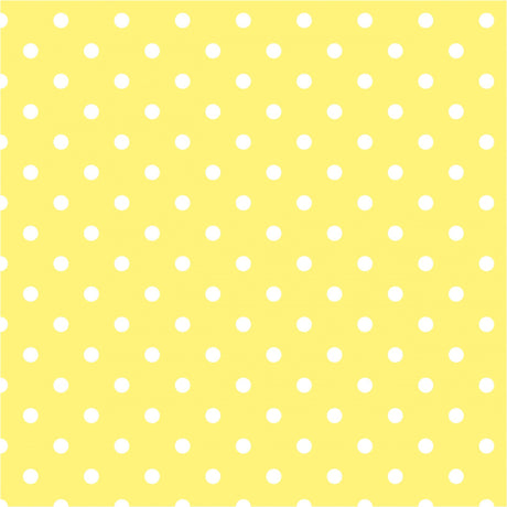 1/4″ Quarter inches White Polka Dot on Yellow Poly Cotton Fabric,