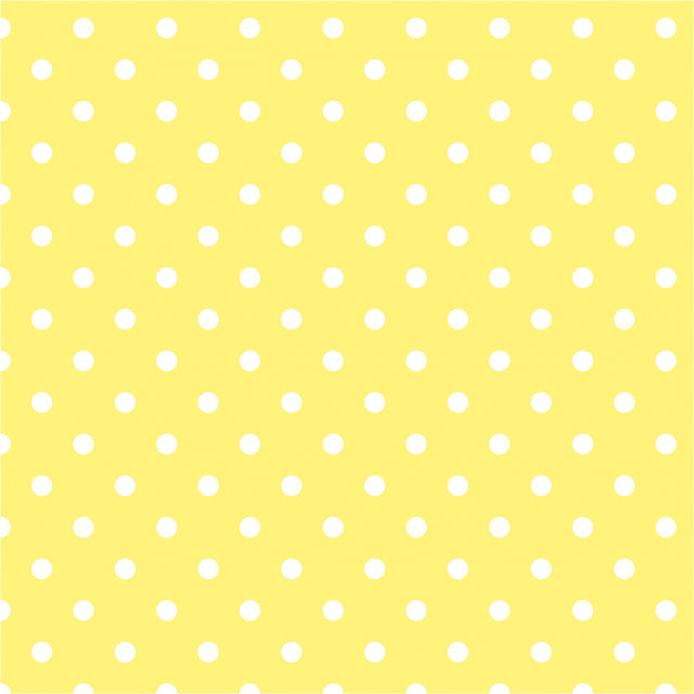1/4″ Quarter inches White Polka Dot on Yellow Poly Cotton Fabric,