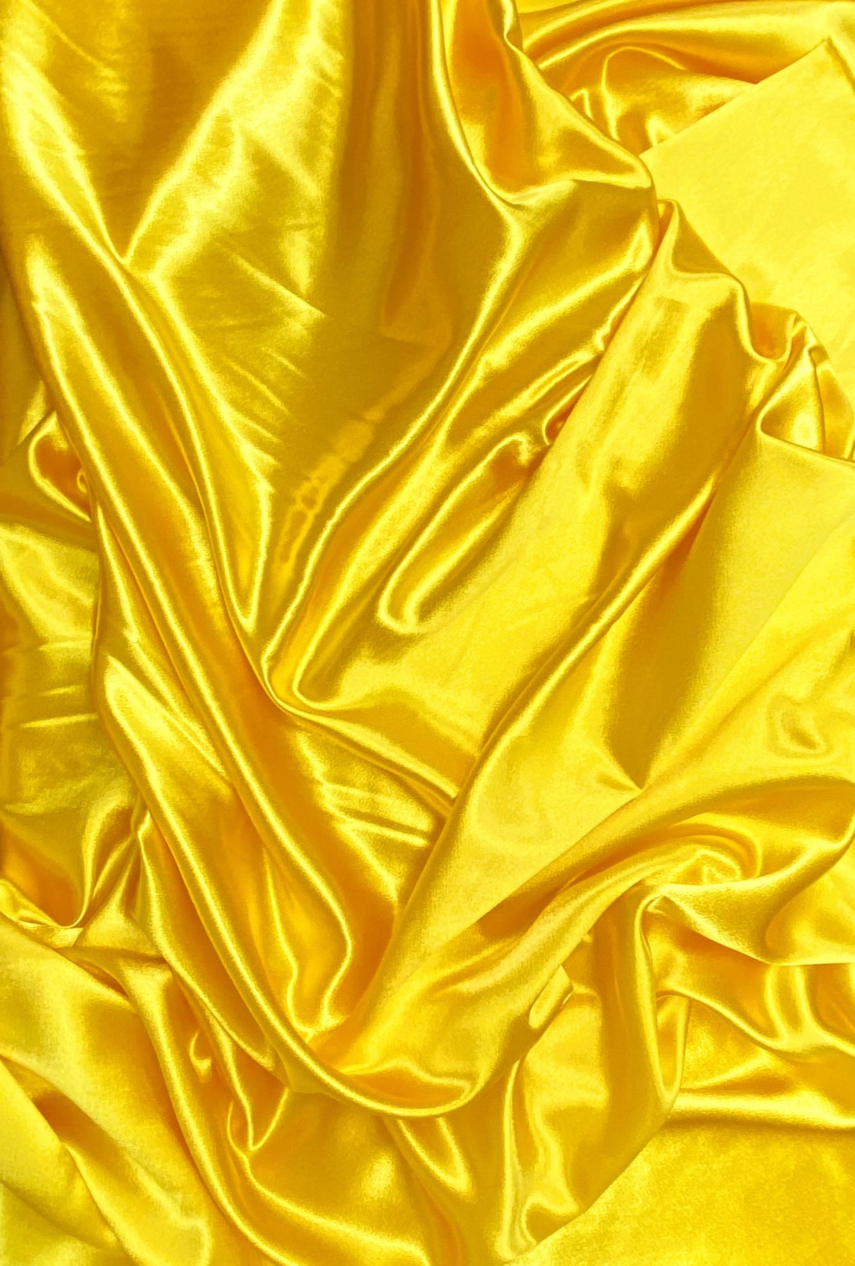 Crepe Satin Polyester Fabric - Yellow, 58" Width (1 Yard)