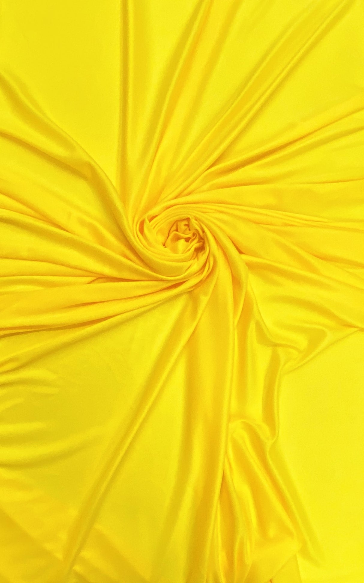 Stretch Lining Polyester Fabric - Yellow, Matte Soft, 60" Width (1 Yard)