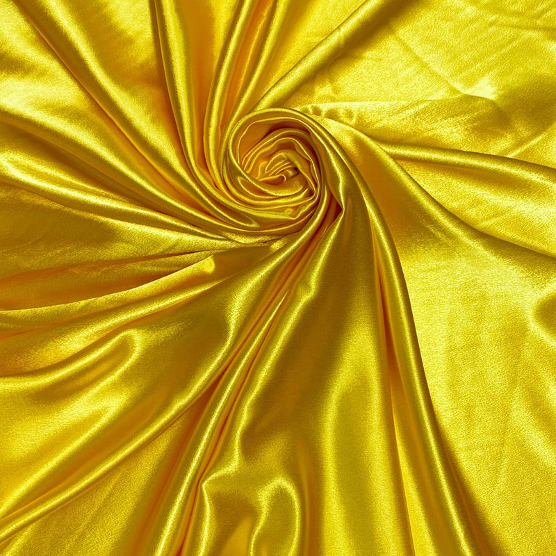 Crepe Satin Polyester Fabric - Yellow, 58" Width (1 Yard)