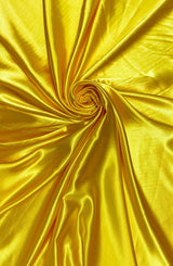 Crepe Satin Polyester Fabric - Yellow, 58" Width (1 Yard)