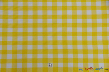 Picnic Checkers Polyester Fabric - Gingham Checkered, 1" X 1", 58/60" Width (1 Yard)