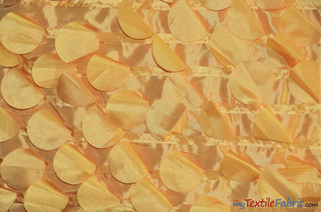 Petal Taffeta Polyester Fabric - Round Petal Texture, 57" Width, Multiple Colors (1 Yard)