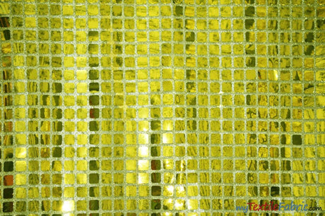 Quad Sequins Polyester Fabric - Square Sequins, Multiple Colors, 45" Wide (1 Yard)