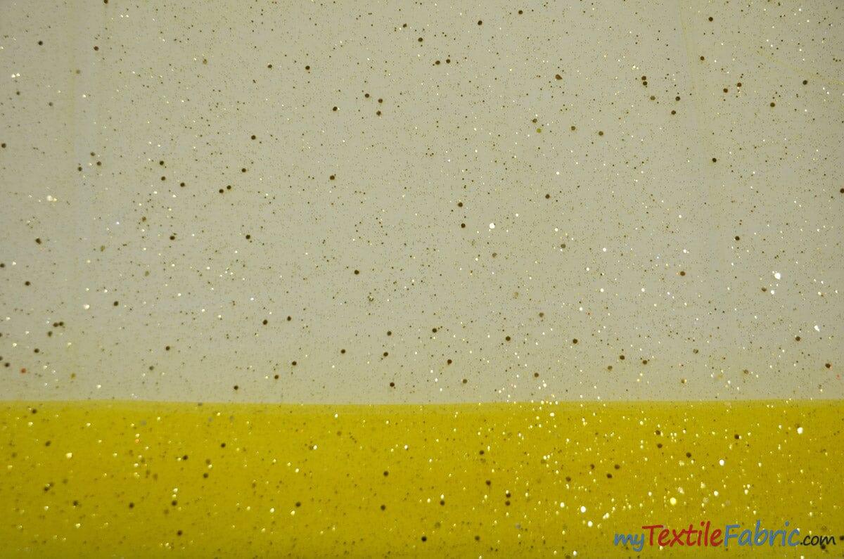 Tulle Glitter With Sequins Polyester Fabric - Glitter Embellished Sheer Tulle, Multiple Colors, 58/60" Width (1 Yard)