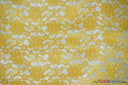 Raschel Lace Polyester Fabric - Floral Sheer Lace, 58/60" Width (1 Yard)