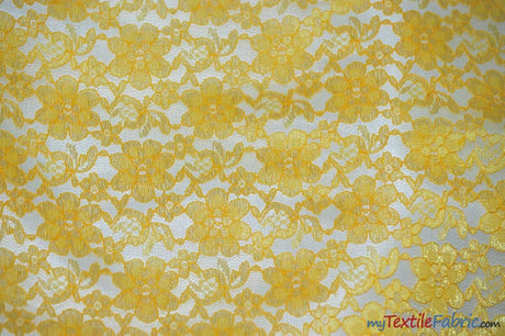 Raschel Lace Polyester Fabric - Floral Sheer Lace, 58/60" Width (1 Yard)