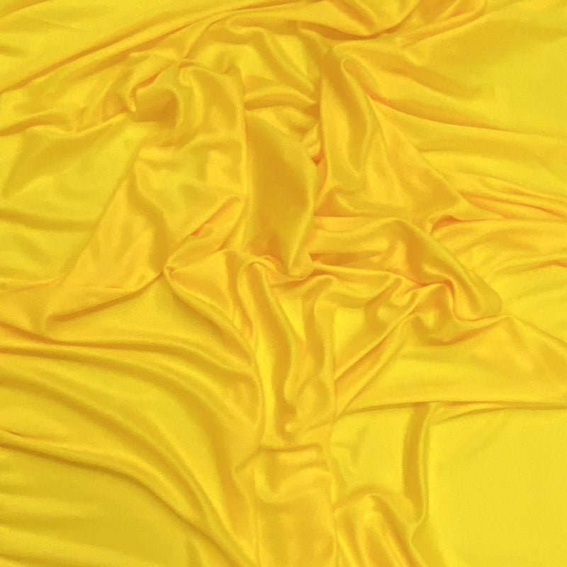 Stretch Lining Polyester Fabric - Yellow, Matte Soft, 60" Width (1 Yard)