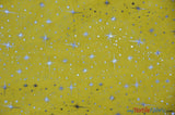 Shooting Star Foil Organza Polyester Fabric - Sheer Silver Metallic Star, 58/60" Width (1 Yard)