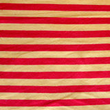 Cotton Lycra Yellow and Red 3/8" Stripe Knit Fabric