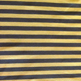 Cotton Lycra Yellow and Dark Green Stripe Knit Fabric