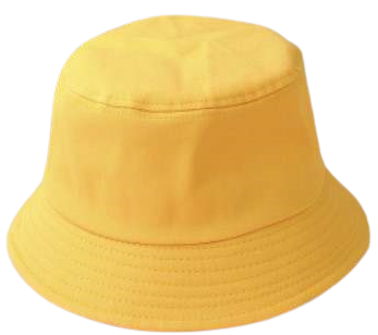 Bucket Hats 100 Percent Cotton Fabric - Yellow Gold, Head Size 56-58CM (1 Piece)