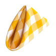 (12 / Pack) White Dark Yellow 18″ Checkered Polyester Napkin