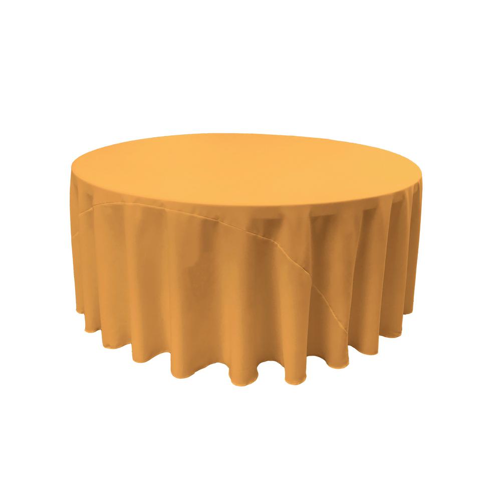 Gold 100% Polyester Round Tablecloth 120″