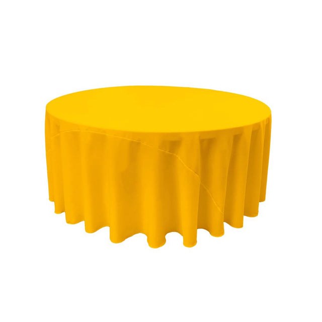 Dark Yellow 100% Polyester Round Tablecloth 120″