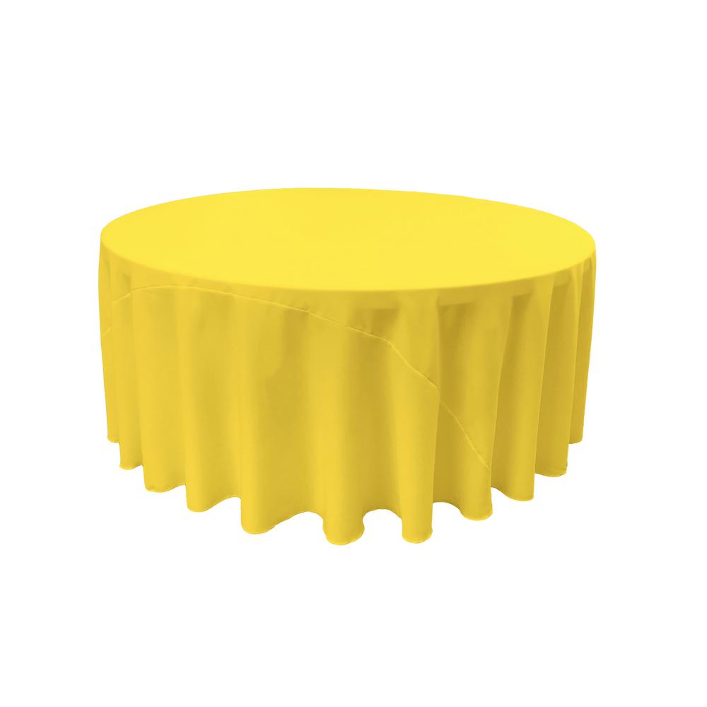 Light Yellow 100% Polyester Round Tablecloth 132″