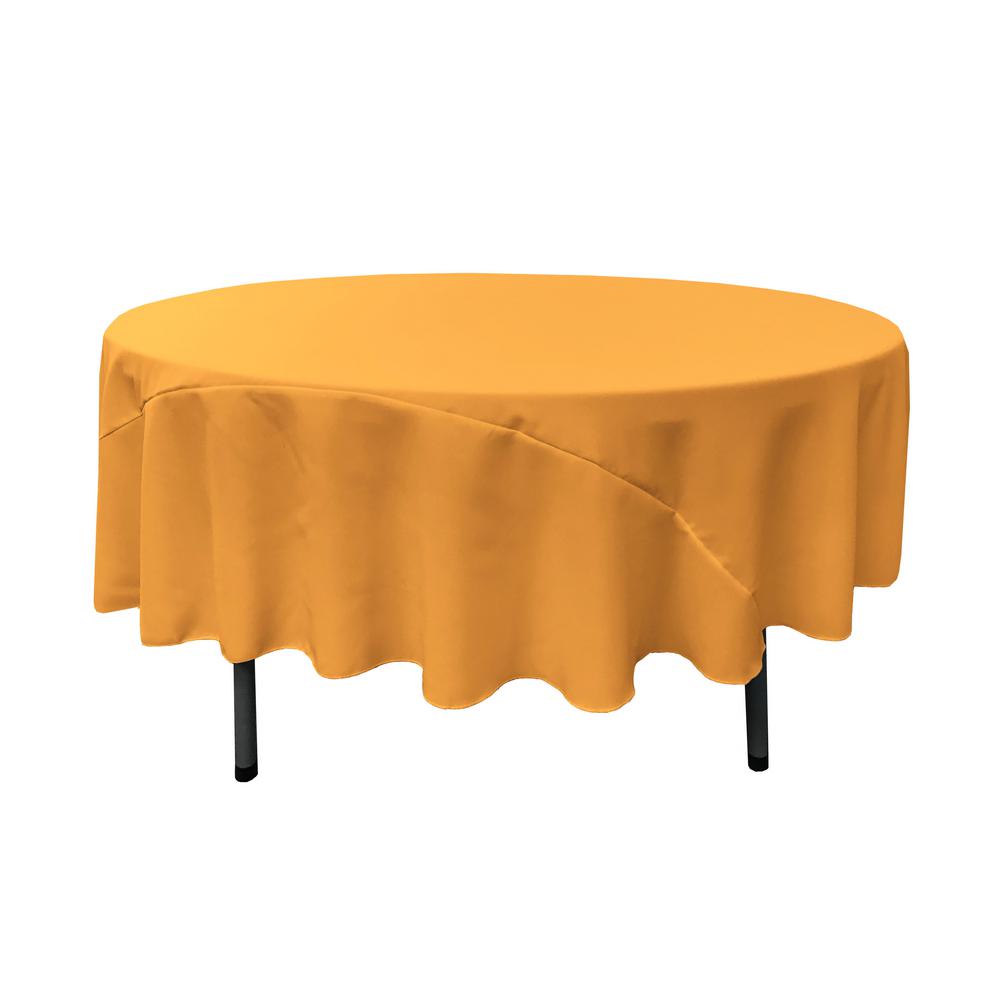 90″ Gold Polyester Round Tablecloth