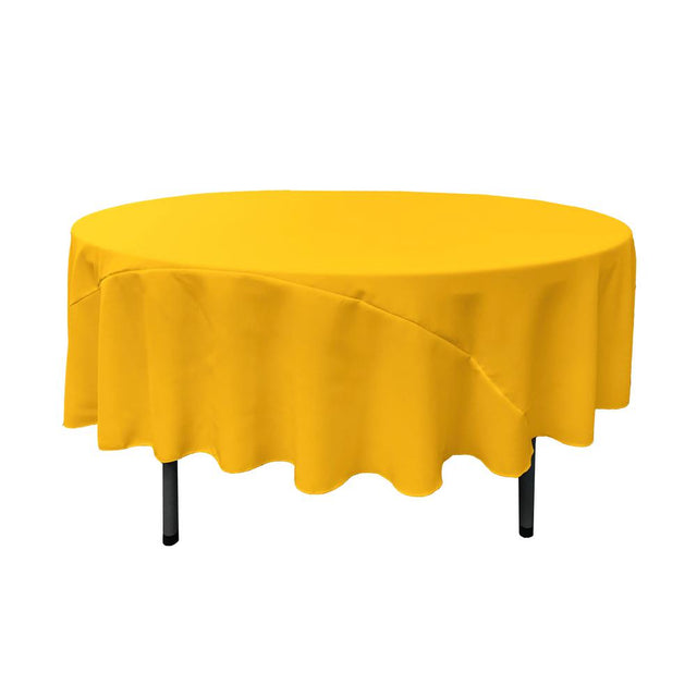 90″ Dark Yellow Polyester Round Tablecloth
