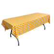 White Dark Yellow Checkered Polyester Rectangular Tablecloth 60″ x 126″
