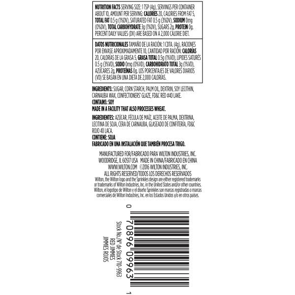 Wilton Red Jimmies Sprinkles Pouch – 1.4 oz.