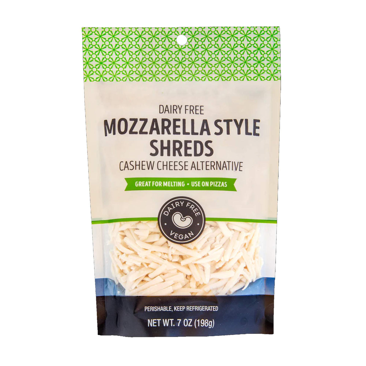 Dairy-Free Mozzarella Style Shreds Vegan Cheese Alternative