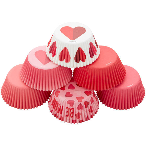 Wilton Red & Pink Hearts Valentine Cupcake Liners, 150-Count Set