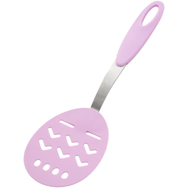 Wilton Purple Easter Egg Plastic Turner or Spatula with Silicone Handle