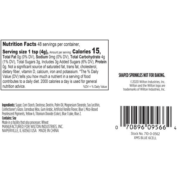Wilton Holiday Sprinkles, 6.77 oz., Silver & Blue 6-Cell Set