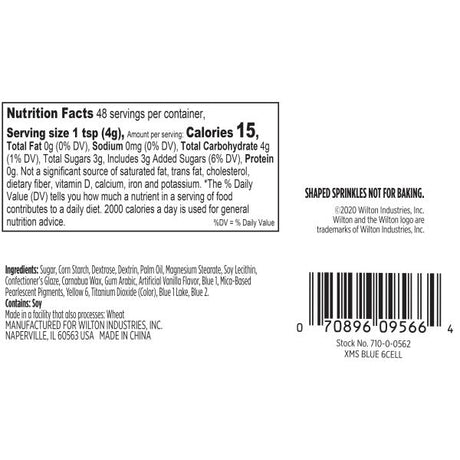 Wilton Holiday Sprinkles, 6.77 oz., Silver & Blue 6-Cell Set