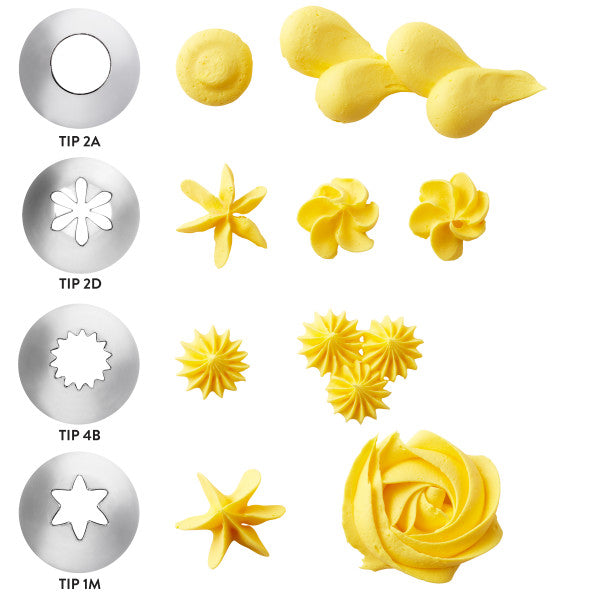 Wilton Cupcake Decorating Tip Set with Disposable Piping Bags – 12 Piece