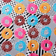 Yum Yum Polyester Spandex Fabric - Multi, Colorful Donut Print, 58/60" Width (1 Yard)