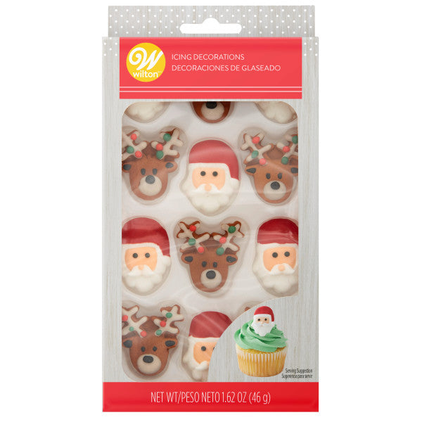 Wilton Santa & Reindeer Royal Icing Decorations, 12-Count