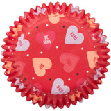 Wilton Conversation Hearts Red Valentine's Day Cupcake Liners, 75-Count