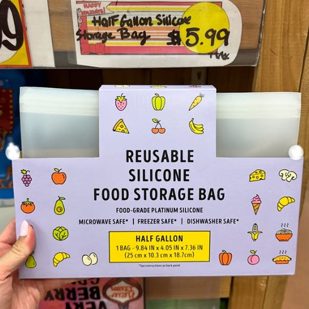 Reusable Silcone Food Storage Bag Half Gallon - 1 Each