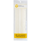 Wilton 8-Inch White Treat Sticks, 25-Count