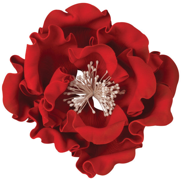 Red Peony Gum Paste Flowers