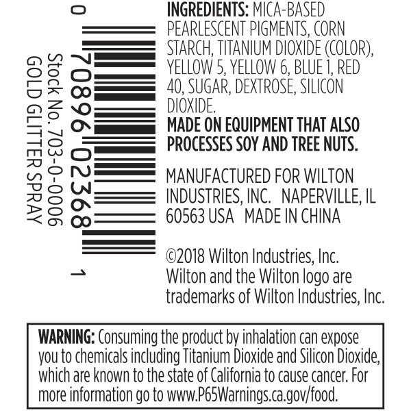 Wilton Metallic Gold Edible Sparkling Glitter Spray Pump – 0.35 oz.